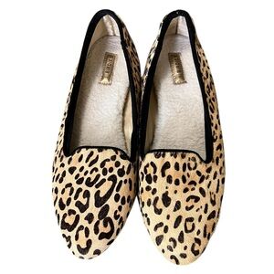 Birdies the wren leopard print calf hair loafers